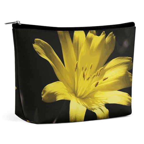 KLWQR Make-up-Tasche mit Blume und gelber Geldbörse, wasserdichte Kosmetiktasche, Make-up-Tasche mit Reißverschluss, Reise-Kulturbeutel, Organizer für Damen, Stil, Einheitsgröße, Stil:, Einheitsgröße von KLWQR