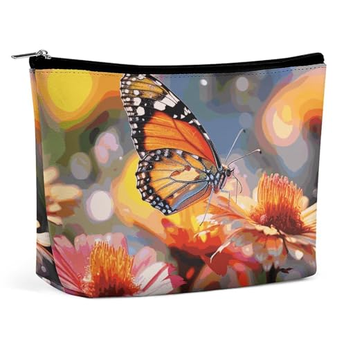 KLWQR Make-up-Tasche mit Blumenmotiv und Schmetterlingen für Geldbörse, wasserdichte Kosmetiktasche, Make-up-Tasche mit Reißverschluss, Reise-Kulturbeutel, Organizer für Damen, Stil, Einheitsgröße, KLWQR Make-up-Tasche mit Blumenmotiv und Schmetterlingen für Geldbörse, wasserdichte Kosmetiktasche, Make-up-Tasche mit Reißverschluss, Reise-Kulturbeutel, Organizer für Damen, Stil, Einheitsgröße, von KLWQR