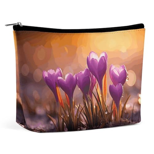 KLWQR Make-up-Tasche mit Krokodilmuster, wasserdicht, mit Reißverschluss, Reise-Kulturbeutel, Organizer für Damen, Einheitsgröße, Lila, Stil:, Einheitsgröße von KLWQR