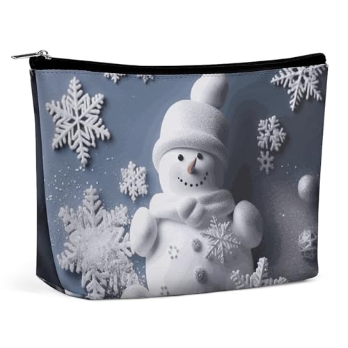 KLWQR Make-up-Tasche mit Schneemann, Sternen und Schneeflocken, wasserdicht, Kosmetiktasche, Make-up-Tasche mit Reißverschluss, Reise-Kulturbeutel, Organizer für Damen, Stil, Einheitsgröße, Stil:, KLWQR Make-up-Tasche mit Schneemann, Sternen und Schneeflocken, wasserdicht, Kosmetiktasche, Make-up-Tasche mit Reißverschluss, Reise-Kulturbeutel, Organizer für Damen, Stil, Einheitsgröße, Stil:, von KLWQR