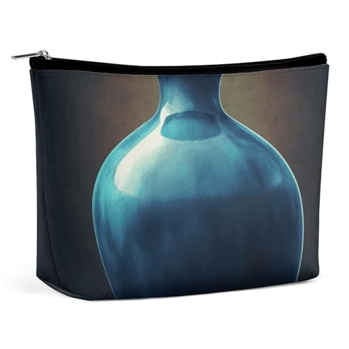 KLWQR Make-up-Tasche mit blauer Vase, wasserdicht, Kosmetiktasche mit Reißverschluss, Reise-Kulturbeutel, Organizer für Damen, Stil, Einheitsgröße, Stil:, Einheitsgröße von KLWQR