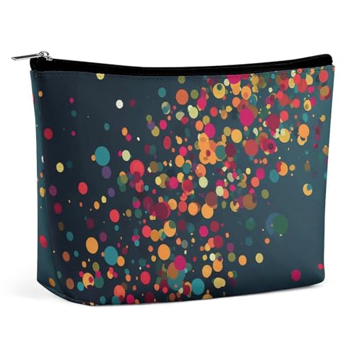 KLWQR Make-up-Tasche mit bunten Punkten, wasserdichte Kosmetiktasche, Make-up-Tasche mit Reißverschluss, Reise-Kulturbeutel, Organizer für Damen, Stil, Einheitsgröße, Stil:, Einheitsgröße von KLWQR