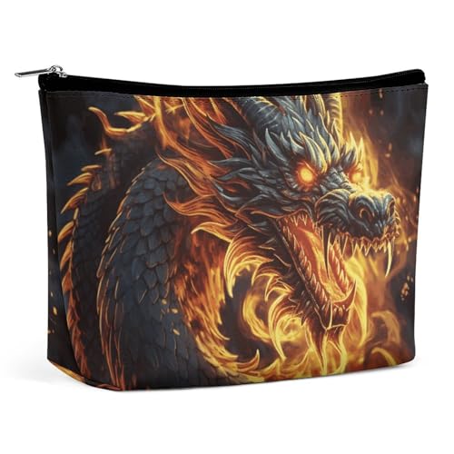 KLWQR Make-up-Tasche mit chinesischem Drachen-Motiv, wasserdicht, Kosmetiktasche, Make-up-Tasche mit Reißverschluss, Reise-Kulturbeutel, Organizer für Damen, Stil, Einheitsgröße, Stil:, Einheitsgröße KLWQR Make-up-Tasche mit chinesischem Drachen-Motiv, wasserdicht, Kosmetiktasche, Make-up-Tasche mit Reißverschluss, Reise-Kulturbeutel, Organizer für Damen, Stil, Einheitsgröße, Stil:, Einheitsgröße von KLWQR