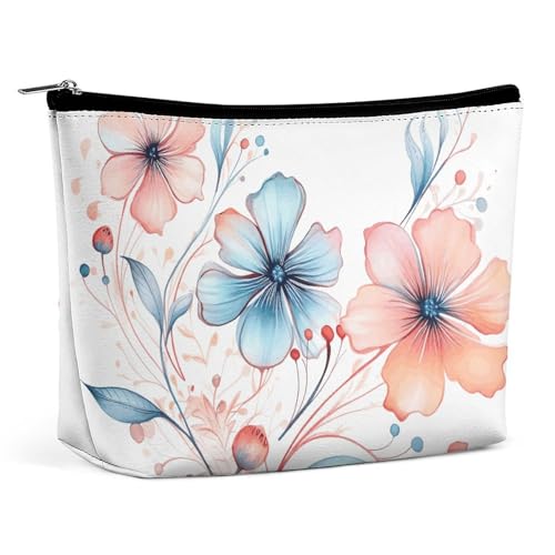 KLWQR Make-up-Tasche mit niedlichem Aquarell-Blumenmotiv für Geldbörse, wasserdichte Kosmetiktasche, Make-up-Tasche mit Reißverschluss, Reise-Kulturbeutel, Organizer für Damen, Stil, Einheitsgröße, KLWQR Make-up-Tasche mit niedlichem Aquarell-Blumenmotiv für Geldbörse, wasserdichte Kosmetiktasche, Make-up-Tasche mit Reißverschluss, Reise-Kulturbeutel, Organizer für Damen, Stil, Einheitsgröße, von KLWQR