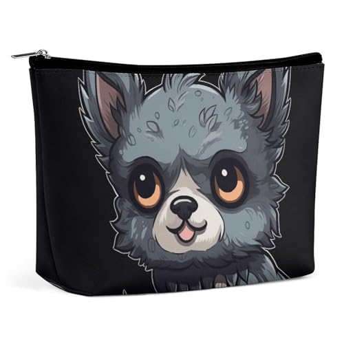 KLWQR Make-up-Tasche mit pelzigem Hund, wasserdicht, Kosmetiktasche mit Reißverschluss, Reise-Kulturbeutel, Organizer für Damen, Einheitsgröße, Grau, Stil:, Einheitsgröße KLWQR Make-up-Tasche mit pelzigem Hund, wasserdicht, Kosmetiktasche mit Reißverschluss, Reise-Kulturbeutel, Organizer für Damen, Einheitsgröße, Grau, Stil:, Einheitsgröße von KLWQR
