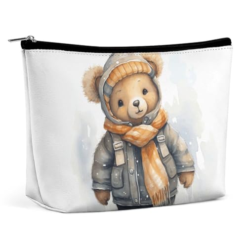 KLWQR Make-up-Tasche mit süßem Bär, wasserdicht, Kosmetiktasche, Make-up-Tasche mit Reißverschluss, Reise-Kulturbeutel, Organizer für Damen, Stil, Einheitsgröße, Stil:, Einheitsgröße von KLWQR