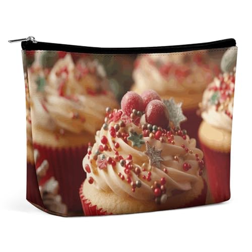 KLWQR Make-up-Tasche mit weihnachtlichem Cupcakes für Geldbörse, wasserdicht, Kosmetiktasche mit Reißverschluss, Reise-Kulturbeutel, Organizer für Damen, Stil, Einheitsgröße, Stil:, Einheitsgröße KLWQR Make-up-Tasche mit weihnachtlichem Cupcakes für Geldbörse, wasserdicht, Kosmetiktasche mit Reißverschluss, Reise-Kulturbeutel, Organizer für Damen, Stil, Einheitsgröße, Stil:, Einheitsgröße von KLWQR