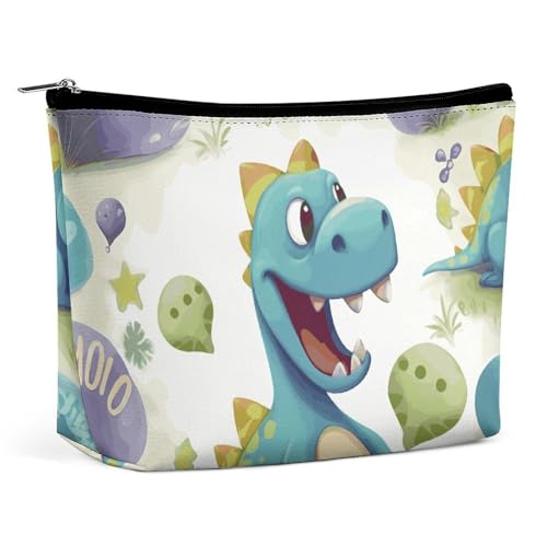 KLWQR Niedliche Dinosaurier-Make-up-Tasche für Geldbörse, wasserdichte Kosmetiktasche, Make-up-Tasche mit Reißverschluss, Reise-Kulturbeutel, Organizer für Damen, Stil, Einheitsgröße, Stil:, von KLWQR