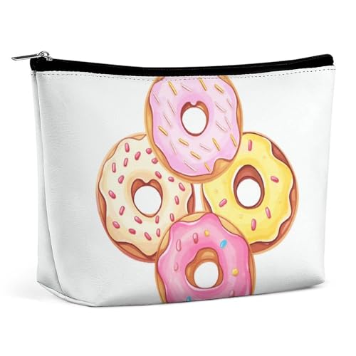 KLWQR Niedliche Donut-Make-up-Tasche für Geldbörse, wasserdichte Kosmetiktasche, Make-up-Tasche mit Reißverschluss, Reise-Kulturbeutel, Organizer für Damen, Stil, Einheitsgröße, Stil:, Einheitsgröße von KLWQR