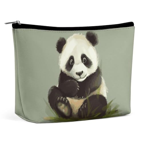KLWQR Niedlicher kleiner Panda-Make-up-Tasche für Geldbörse, wasserdichte Kosmetiktasche, Make-up-Tasche mit Reißverschluss, Reise-Kulturbeutel, Organizer für Damen, Stil, Einheitsgröße, Stil:, von KLWQR