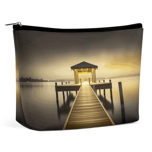 KLWQR Pavilion on the Sea Make-up-Tasche für Geldbörse, wasserdichte Kosmetiktasche, Make-up-Tasche mit Reißverschluss, Reise-Kulturbeutel, Organizer für Damen, Stil, Einheitsgröße, Stil:, von KLWQR