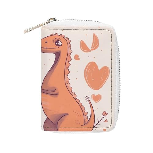 KLWQR RFID-Kreditkartenetui für Damen, niedlich, klein, Leder, Kartenhalter, Geldbörse, Cartoon-Dinosaurier, 79dd1a20-007d-11ef-8e6d-d148611795c7, Karten-Organizer-Etui mit Reißverschluss, Stil, 16 x von KLWQR