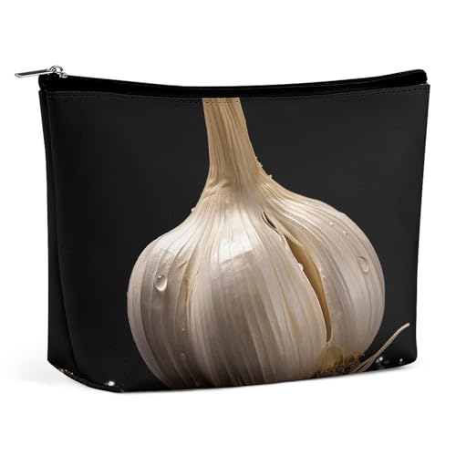 KLWQR Raw Knoblauch-Make-up-Tasche für Geldbörse, wasserdichte Kosmetiktasche, Make-up-Tasche mit Reißverschluss, Reise-Kulturbeutel, Organizer für Damen, Stil, Einheitsgröße, Stil:, Einheitsgröße von KLWQR
