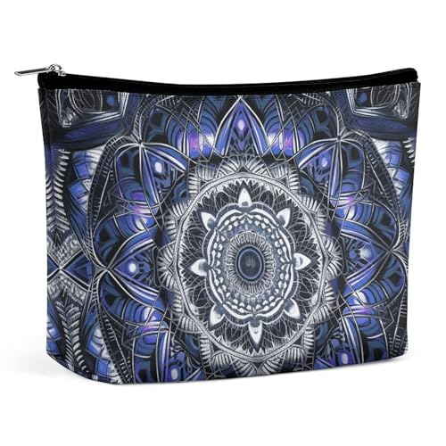 KLWQR Rechteckige Mandala-Make-up-Tasche für Geldbörse, wasserdichte Kosmetiktasche, Make-up-Tasche mit Reißverschluss, Reise-Kulturbeutel, Organizer für Damen, Stil, Einheitsgröße, Stil:, von KLWQR