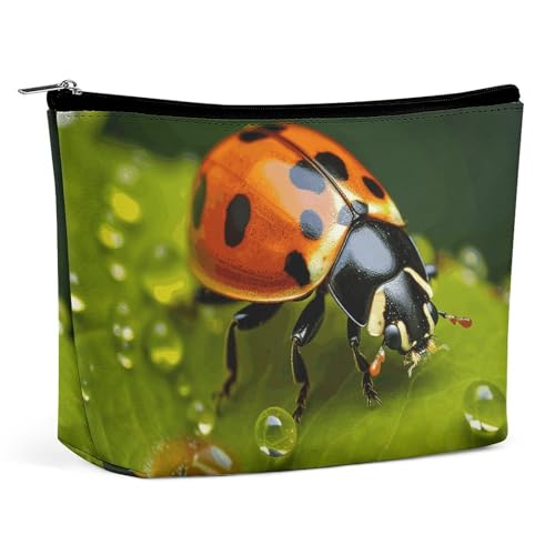 KLWQR Schwarze Marienkäfer-Make-up-Tasche für Geldbörse, wasserdichte Kosmetiktasche, Make-up-Tasche mit Reißverschluss, Reise-Kulturbeutel, Organizer für Damen, Stil, Einheitsgröße, Stil:, KLWQR Schwarze Marienkäfer-Make-up-Tasche für Geldbörse, wasserdichte Kosmetiktasche, Make-up-Tasche mit Reißverschluss, Reise-Kulturbeutel, Organizer für Damen, Stil, Einheitsgröße, Stil:, von KLWQR