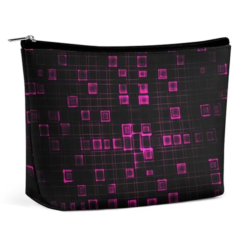 KLWQR Schwarze quadratische Make-up-Tasche für Geldbörse, wasserdichte Kosmetiktasche, Make-up-Tasche mit Reißverschluss, Reise-Kulturbeutel, Organizer für Damen, Stil, Einheitsgröße, Stil:, von KLWQR