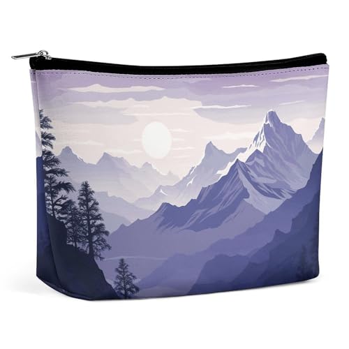 KLWQR Silhouette of Mountains Make-up-Tasche für Geldbörse, wasserdichte Kosmetiktasche, Make-up-Tasche mit Reißverschluss, Reise-Kulturbeutel, Organizer für Damen, Stil, Einheitsgröße, Stil:, von KLWQR