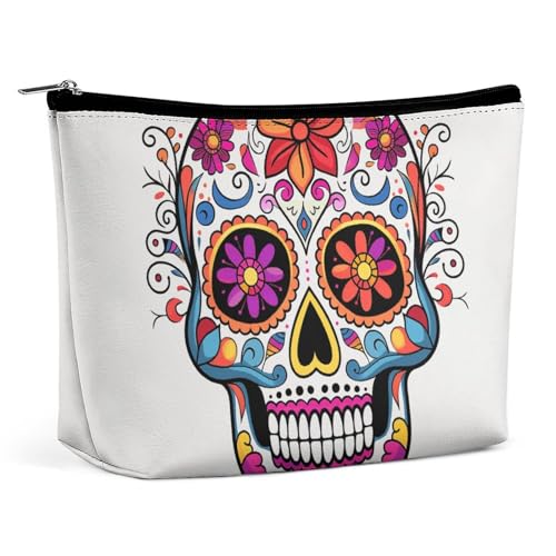 KLWQR Sugar Skull Make-up-Tasche für Geldbörse, wasserdichte Kosmetiktasche, Make-up-Tasche mit Reißverschluss, Reise-Kulturbeutel, Organizer für Damen, Stil, Einheitsgröße KLWQR Sugar Skull Make-up-Tasche für Geldbörse, wasserdichte Kosmetiktasche, Make-up-Tasche mit Reißverschluss, Reise-Kulturbeutel, Organizer für Damen, Stil, Einheitsgröße von KLWQR