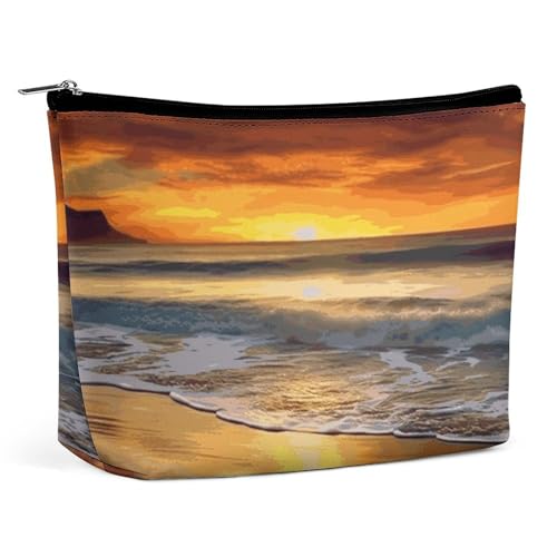 KLWQR Sunset Beach Make-up-Tasche für Geldbörse, wasserdichte Kosmetiktasche, Make-up-Tasche mit Reißverschluss, Reise-Kulturbeutel, Organizer für Damen, Stil, Einheitsgröße, Stil:, Einheitsgröße von KLWQR