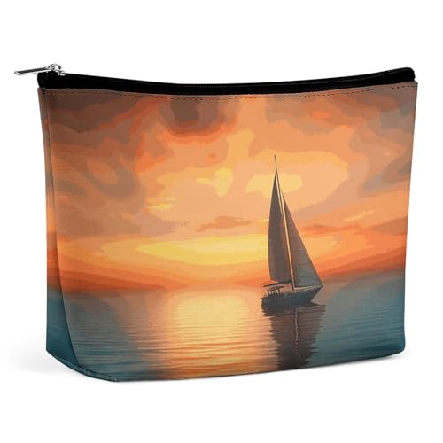 KLWQR Sunset Beach Make-up-Tasche für Geldbörse, wasserdichte Kosmetiktasche, Make-up-Tasche mit Reißverschluss, Reise-Kulturbeutel, Organizer für Damen, Stil, Einheitsgröße, Stil:, Einheitsgröße von KLWQR