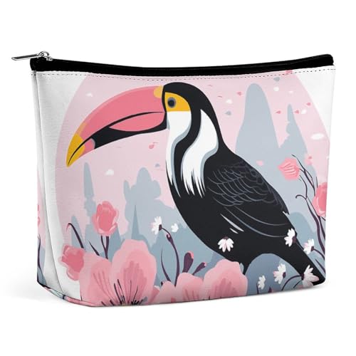 KLWQR Tukan und Blumen Make-up-Tasche für Geldbörse, wasserdichte Kosmetiktasche, Make-up-Tasche mit Reißverschluss, Reise-Kulturbeutel, Organizer für Damen, Stil, Einheitsgröße, Stil:, Einheitsgröße KLWQR Tukan und Blumen Make-up-Tasche für Geldbörse, wasserdichte Kosmetiktasche, Make-up-Tasche mit Reißverschluss, Reise-Kulturbeutel, Organizer für Damen, Stil, Einheitsgröße, Stil:, Einheitsgröße von KLWQR