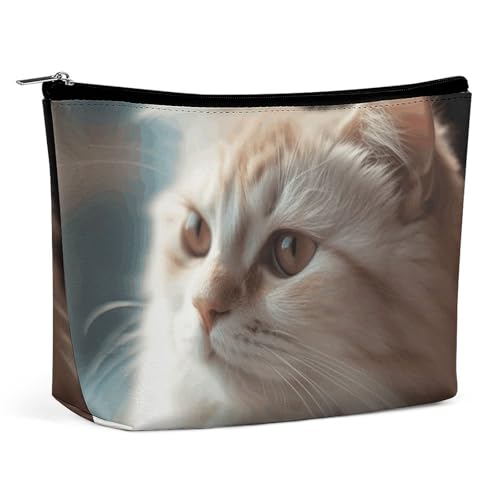 KLWQR Weiche süße Katzen-Make-up-Tasche für Geldbörse, wasserdichte Kosmetiktasche, Make-up-Tasche mit Reißverschluss, Reise-Kulturbeutel, Organizer für Damen, Stil, Einheitsgröße, Stil:, von KLWQR