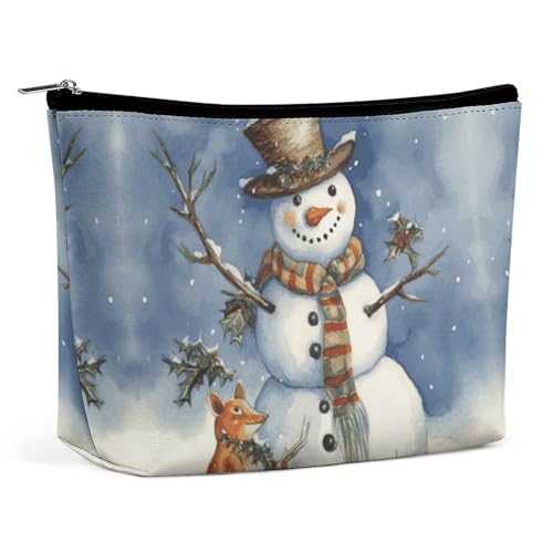 KLWQR Winter-Make-up-Tasche mit Schneemann, wasserdichte Kosmetiktasche, Make-up-Tasche mit Reißverschluss, Reise-Kulturbeutel, Organizer für Damen, Stil, Einheitsgröße, Stil:, Einheitsgröße KLWQR Winter-Make-up-Tasche mit Schneemann, wasserdichte Kosmetiktasche, Make-up-Tasche mit Reißverschluss, Reise-Kulturbeutel, Organizer für Damen, Stil, Einheitsgröße, Stil:, Einheitsgröße von KLWQR