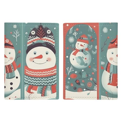 Reisepasshülle mit Schneemann und Schal, PU-Leder, wasserdicht, Reisebrieftasche mit Kreditkartenfächern für Damen und Herren, Stil, 20,3 x 13,8 cm, Stil:, 20.3x13.8cm Reisepasshülle mit Schneemann und Schal, PU-Leder, wasserdicht, Reisebrieftasche mit Kreditkartenfächern für Damen und Herren, Stil, 20,3 x 13,8 cm, Stil:, 20.3x13.8cm von KLWQR