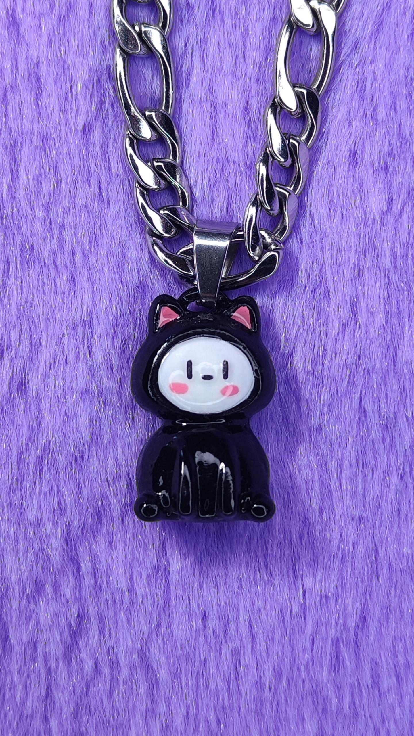 Süße Kawaii Kette Aus Hochwertigen Edelstahl Cooler 3D Gedruckter Anhänger Handmade & Handbemalt Inklusive Geschenkverpackung Kitty Süße Kawaii Kette Aus Hochwertigen Edelstahl Cooler 3D Gedruckter Anhänger Handmade & Handbemalt Inklusive Geschenkverpackung Kitty von KLY3Design