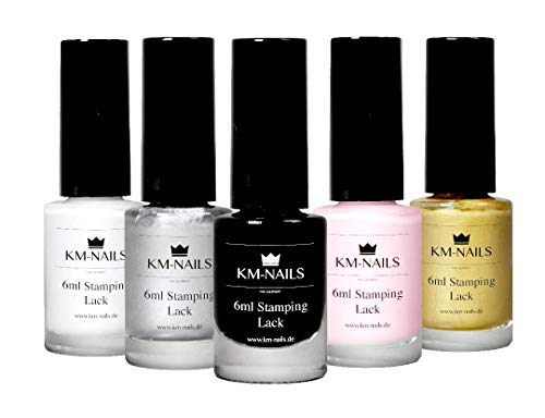5er Spezial Stamping Lack Set, Stempel Lack mit je 6ml von KM-Nails