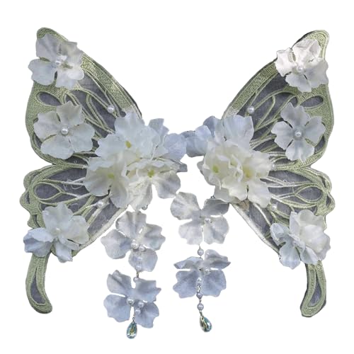 Elegante handgefertigte Schmetterlings-Haarspange aus Seide für Damen, Han-Kostüm, Fransen-Seitenclip für Hochzeiten und Cosplay-Partys Elegante handgefertigte Schmetterlings-Haarspange aus Seide für Damen, Han-Kostüm, Fransen-Seitenclip für Hochzeiten und Cosplay-Partys von KMGDM