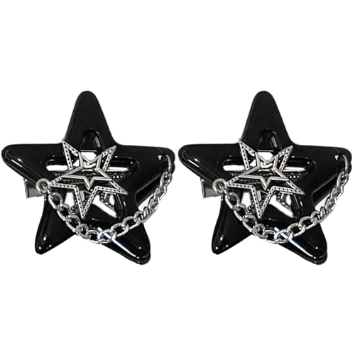 KMGDM 1 x 2 x Stern-Haarspangen für Mädchen, schöne Accessoires, rutschfeste dekorative Kette von KMGDM