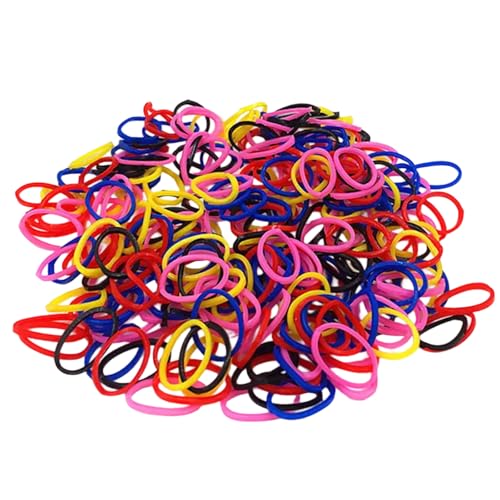 KMGDM 1000 Stück Elastisches Haarseil Weiche Pferdeschwanzhalter Gummi Haargummi Haarstyling Werkzeug für Mädchen Säuglinge von KMGDM