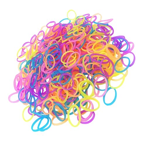 KMGDM 1000 Stück Elastisches Haarseil Weiche Pferdeschwanzhalter Gummi Haargummi Haarstyling Werkzeug für Mädchen Säuglinge von KMGDM
