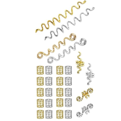 KMGDM 28 Stück Metall-Haarspangen, Dreadlock-Verlängerungsringe, Haarverlängerungsclip für sicheres Flechten von KMGDM