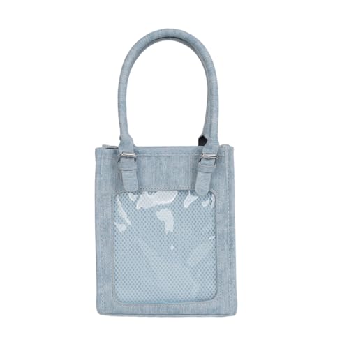 KMGDM Anime-inspirierte PU-Umhängetasche für Studenten, leichte Handtasche, großes Fassungsvermögen, Crossbody-Taschen, Tragegriff oben, Baumwolle und Leinen, hellblau, 15*8*21cm KMGDM Anime-inspirierte PU-Umhängetasche für Studenten, leichte Handtasche, großes Fassungsvermögen, Crossbody-Taschen, Tragegriff oben, Baumwolle und Leinen, hellblau, 15*8*21cm von KMGDM