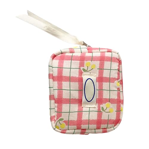KMGDM Aufbewahrungsbeutel mit Fruchtaufdruck, mit Innenfächern, Make-up-Tasche für Kosmetik, Schreibwaren, Reisen, Gitter, 11x11x4.5cm von KMGDM