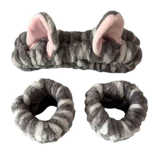 KMGDM Beliebtes pelziges Plüsch-Haarband und Handgelenk-Waschband für Damen, für den täglichen Gebrauch, Gesichtswäsche, Make-up, Anwendung von KMGDM