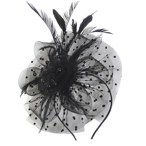 KMGDM Damen Feder Mesh Stirnband Haarreif Hochzeit Zubehör Feder Stirnband Party Hut von KMGDM