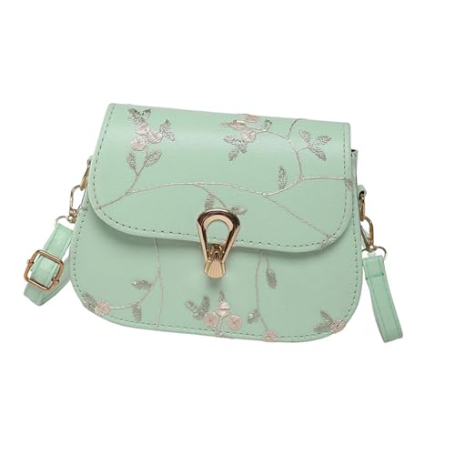 KMGDM Damen-Umhängetasche, modische Umhängetasche, Spitze, Blume, quadratisch, chinesischer Stil, Kuriertasche für den Alltag, grün, 19x15cm KMGDM Damen-Umhängetasche, modische Umhängetasche, Spitze, Blume, quadratisch, chinesischer Stil, Kuriertasche für den Alltag, grün, 19x15cm von KMGDM