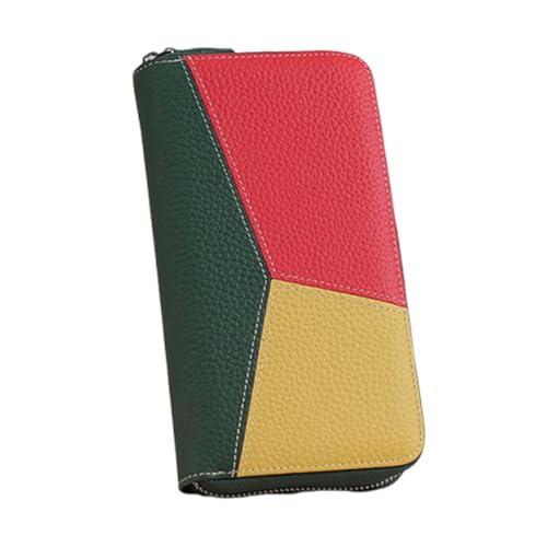 KMGDM Damen blockierende, lange Leder-Kartenetui mit Schlitzen und Reißverschluss, Kartenetui für Business oder Reisen, blau, 10.5x3x8.5cm, Wie abgebildet von KMGDM