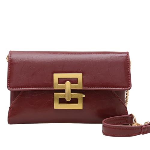 KMGDM Damentasche mit Kette, Umhängetasche, Abendtasche, PU-Leder, Umhängetasche, modisch, kleine Tasche, koreanischer Stil, Kuriertasche, Re, 21x14cm KMGDM Damentasche mit Kette, Umhängetasche, Abendtasche, PU-Leder, Umhängetasche, modisch, kleine Tasche, koreanischer Stil, Kuriertasche, Re, 21x14cm von KMGDM