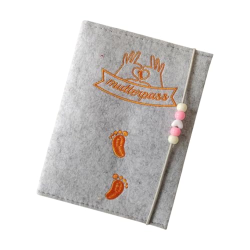 KMGDM Deutsche Mutterschaftsurkunde Hülle Check Bild Halter Etui für Krankenhaus Karte Versicherungskarte Verdickter Filz, Grau Typ 2, 14x20cm, Siehe Abbildung von KMGDM