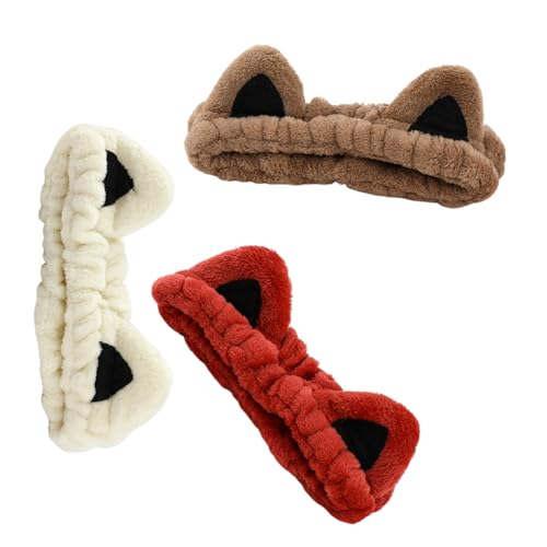 KMGDM Elastisches Haarband für Damen, zum Waschen des Gesichts, schönes Kätzchen, Plüsch, Gesichtswäsche, Haarband, Heim-Make-up-Stirnband von KMGDM