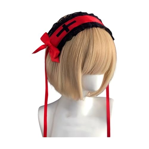 KMGDM Elegantes Spitzen-Stirnband mit Rüschen und Schleifen für Damen und Mädchen, Kostüm-Haar-Accessoire für den täglichen Gebrauch oder besondere Anlässe von KMGDM