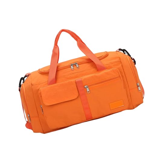 KMGDM Faltbare Turnbeutel Große Kapazität Reisetasche Gepäck Tasche Fitness Tasche mit Schuhfach Übernachtungstasche Weekender Tasche, Orange, 45x23x26cm KMGDM Faltbare Turnbeutel Große Kapazität Reisetasche Gepäck Tasche Fitness Tasche mit Schuhfach Übernachtungstasche Weekender Tasche, Orange, 45x23x26cm von KMGDM