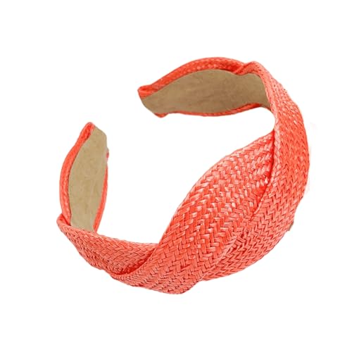 KMGDM Geflochtenes Stroh-Stirnband mit breiter Krempe, bequemes Haarband für Damen, Freizeit, Ausflüge, Partys, Urlaub von KMGDM
