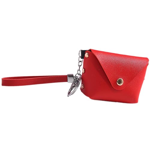 KMGDM Geldbörse aus Leder für Damen, praktischer Schlüsselanhänger, Kartenhalter, kleine Münztasche, PU-Geldbörse, Schwarz , 10 x 10 cm, Wie abgebildet von KMGDM