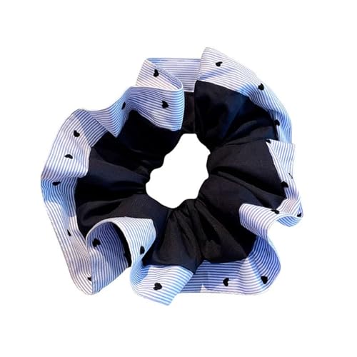 KMGDM Haargummis mit Herzstreifen, elastische Stoffe, Haargummis für Frauen und Mädchen, Haar-Accessoires, Pferdeschwanz-Halter von KMGDM
