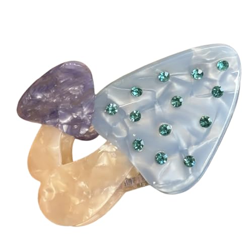 KMGDM Haarklammer mit Strasssteinen, Pilz, starker Federclip, Acetat, Pferdeschwanz-Halter, für Damen und Mädchen, lässiges Haarform-Zubehör von KMGDM